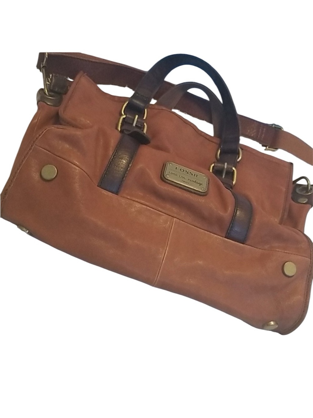 RARE Fossil Emory Satchel Vintage 90s Leather Bag June2011 ZB4870 - Picture 7 of 15